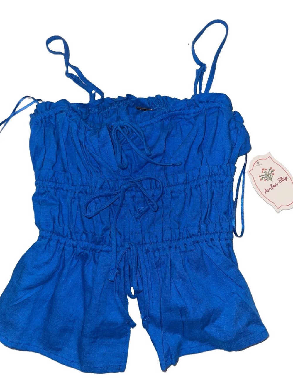 Women’s Royal Blue Smocked Tank Top